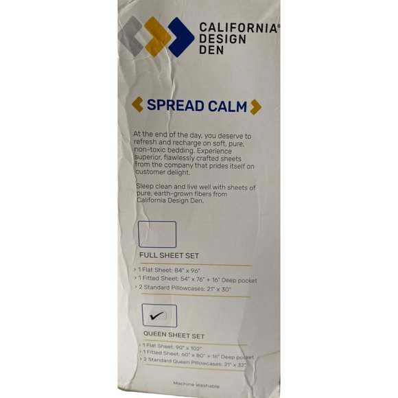 California Design Den Softest 100% Cotton Sheets Queen Set 4 Pc Set 400 Thread C - Picture 5 of 5